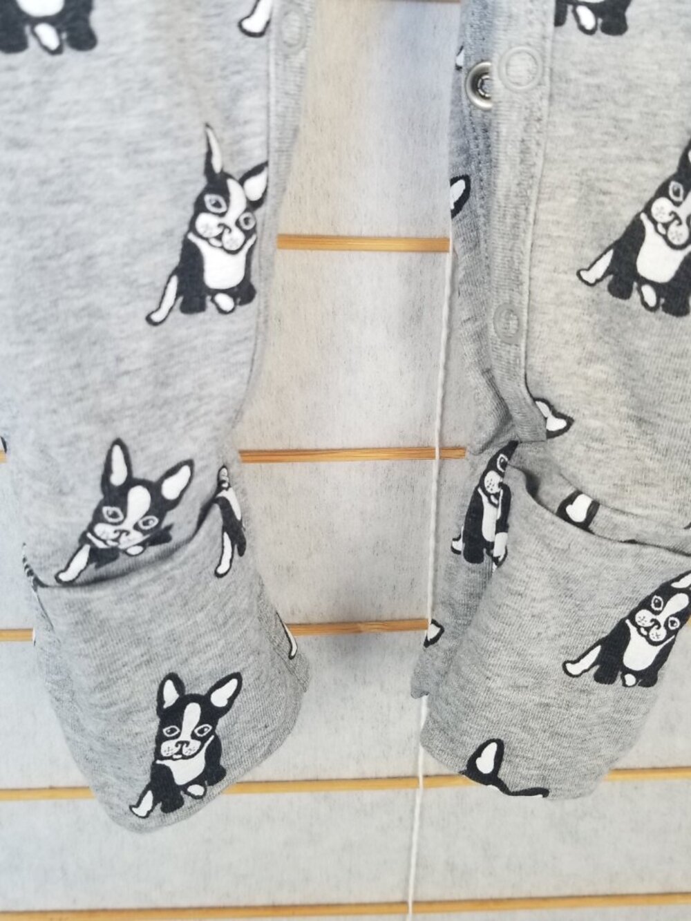 Monica + Andy Footie 3-6M Frenchie Dog Print 100% Organic Cotton - Picture 6 of 6